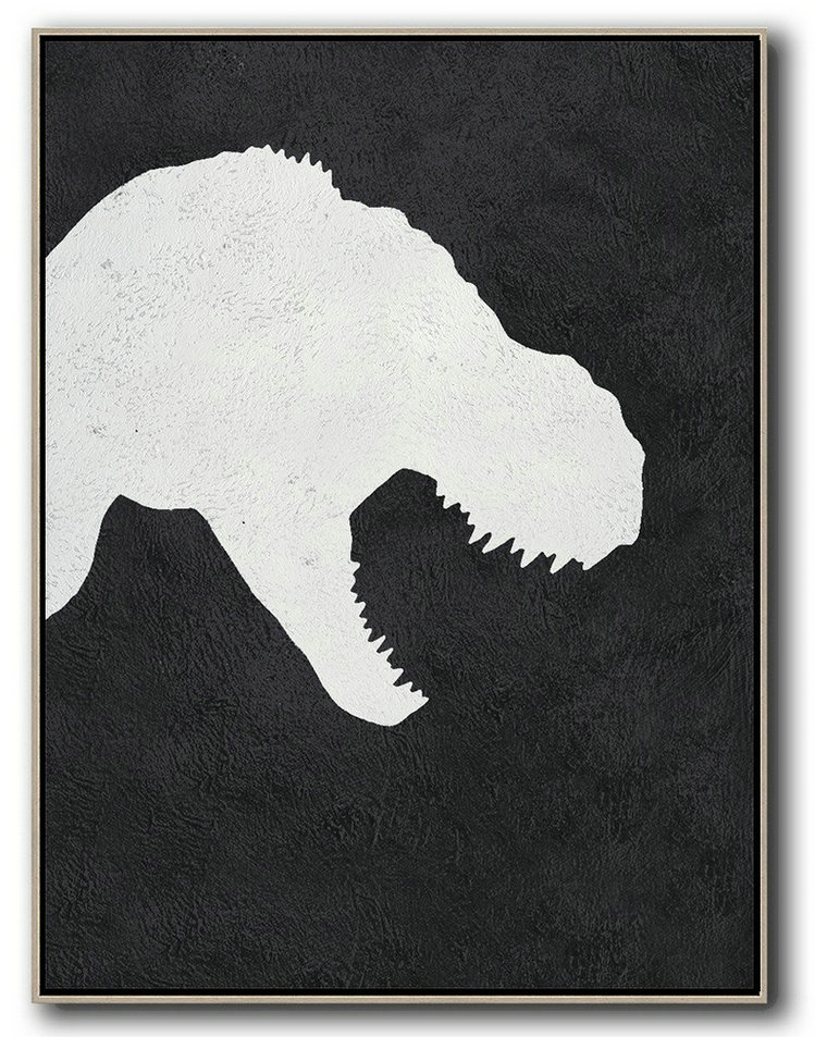 Extra Large Artwork,Black And White Minimal Painting On Canvas - Oversized Canvas Art